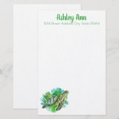 Zee schildpad op maat briefpapier (Voorkant / Achterkant)