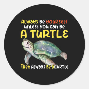 Zee schildpad ronde sticker