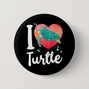 Zee schildpad schildpad hart ik hou ronde button 5,7 cm