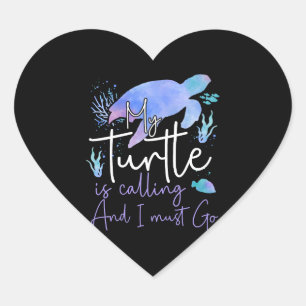 Zee schildpad schildpad Waterverf Mijn Hart Sticker