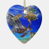 Zee schildpad  sierbloem keramisch ornament (Rechts)