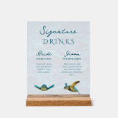 Zee Schildpad Signature Drinken bruiloft acryl tek Acryl Bord (Voorkant)