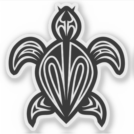 Zee schildpad silhouet sticker (Voorkant)