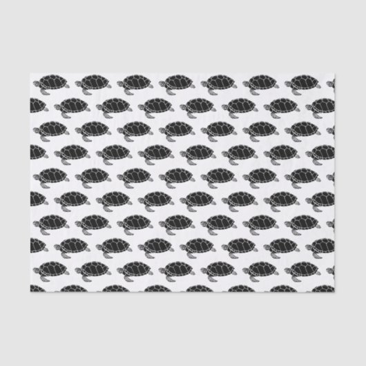  Zee schildpad Silhouette Draak Black Tissuepapier (Voorkant)