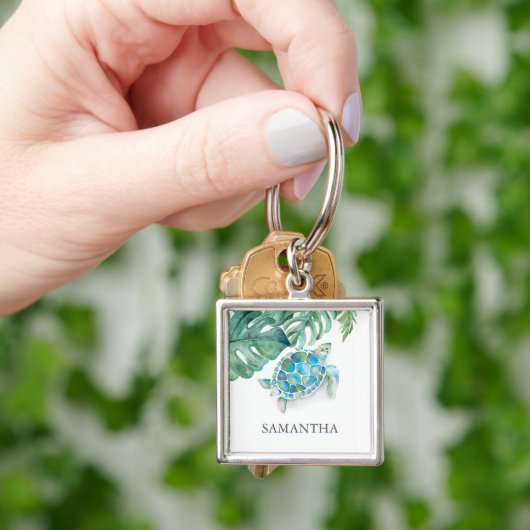 Zee schildpad Sleutelhanger gepersonaliseerd (Hand)