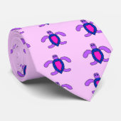 Zee schildpad Stropdas (roze) (Opgerold)