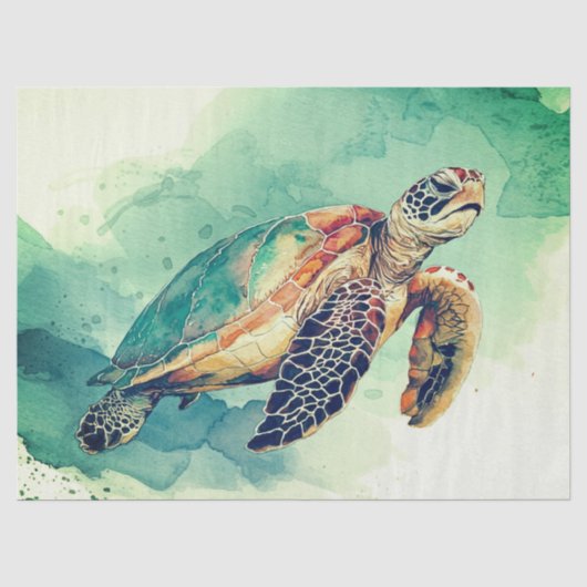 Zee Schildpad Tissue Papier (Voorkant)
