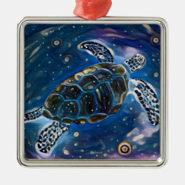 Zee schildpad Universe Waterverf Ornament