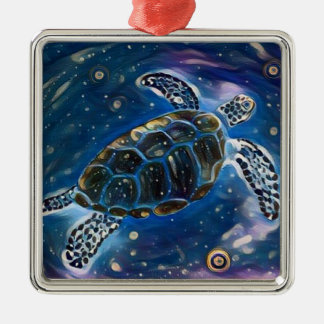 Zee schildpad Universe Waterverf Ornament