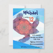 Zee schildpad, verjaardagsfeestje uitnodiging (Voorkant)