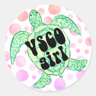 Zee schildpad vsco ronde sticker