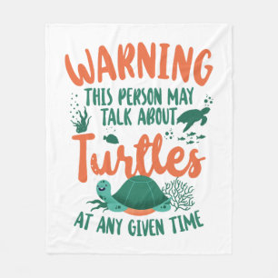 Zee schildpad Waarschuwing dit Fleece Deken
