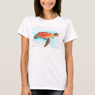 Zee schildpad waterverf oceaan Vacatie T-Shir T-shirt