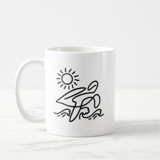Zee Schildpad Zon Strand Vakantie Minimalistische Koffiemok