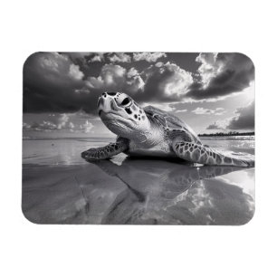 Zee Schildpad Zwart-wit kunst Flexibel Magneet