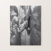 Zee Schildpad Zwart-wit kunst Legpuzzel (Verticaal)