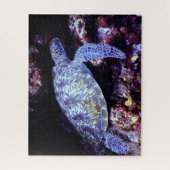 Zee schildpad zwemmen met levend koraal legpuzzel (Verticaal)
