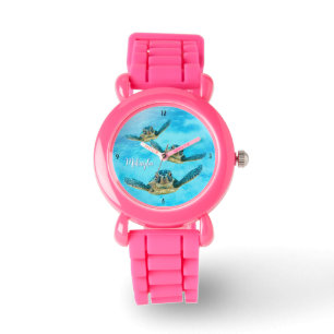 Zee schildpad zwemmen nabij Ref. Watch Horloge
