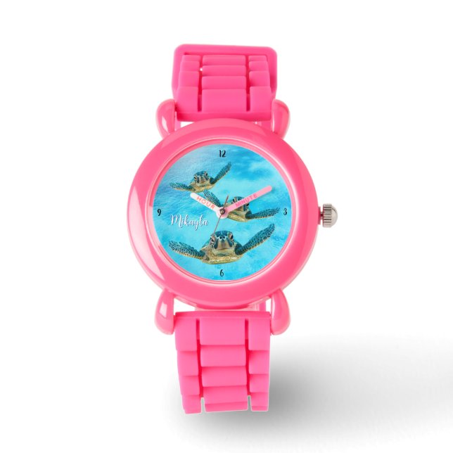 Zee schildpad zwemmen nabij Ref. Watch Horloge (Voorkant)
