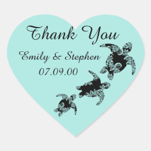 Zee schildpadden Dank je Hart Sticker