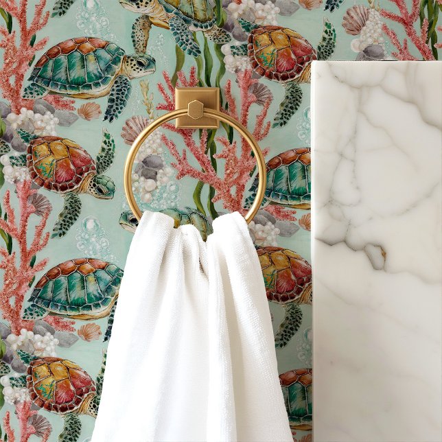 Zee schildpadden en koraalrif behang (Creator heeft geüpload)