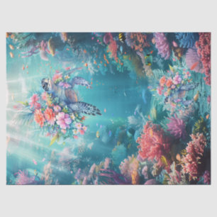 Zee schildpadden in prachtige Schilderachtig oceaa Tissuepapier