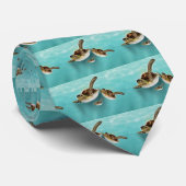 Zee schildpadden maken kunst. stropdas (Opgerold)
