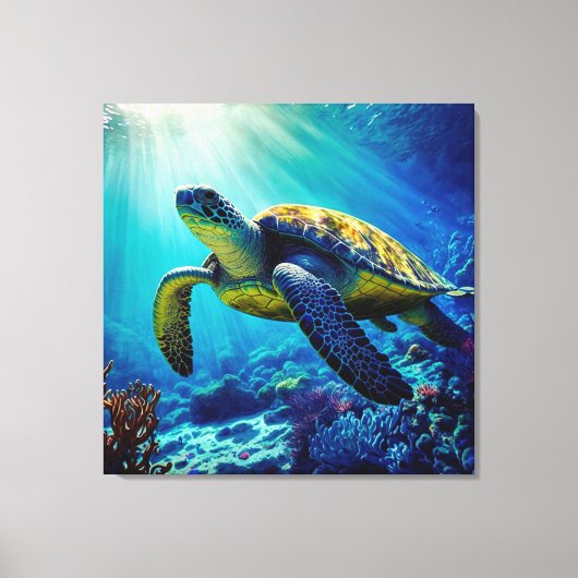 Zee Schildpadden Mariene Naturen Canvas Afdruk (Voorkant)