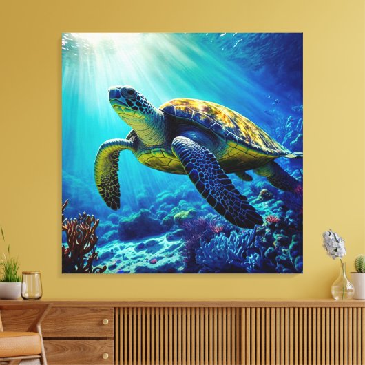 Zee Schildpadden Mariene Naturen Canvas Afdruk (Insitu (Woonkamer))