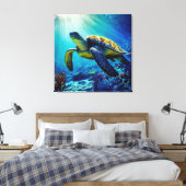Zee Schildpadden Mariene Naturen Canvas Afdruk (Insitu (Slaapkamer))