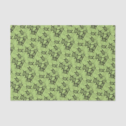 Zee Schildpadden op groen Tissuepapier (Voorkant)