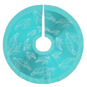 Zee schildpadden Patroon Aquamarine Tropische boom Kerstboom Rok