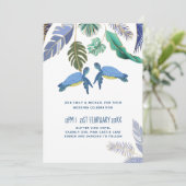 Zee Schildpadden Trouwen Blauw Geel (Staand voorkant)