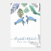 Zee Schildpadden Trouwen Blauw Geel Post-it® Notes (Voorkant)