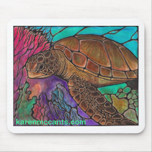 Zee schildpadkunst...geweldige gekleurde glazen st muismat