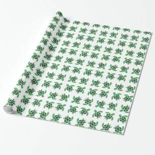 Zee Schildpadmozaïek in Jade Green Cadeaupapier
