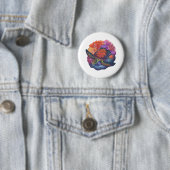 Zee schildpadreef ronde button 5,7 cm (In situ)