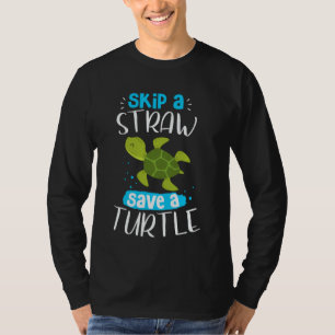 Zee schildpadschildpadden SkipDe riem bespaart een T-shirt