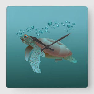 Zee Schroef met acrylwand Vierkante Klok