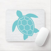 Zee Schrootschildpad in Ocean Seafoam Green Blue Muismat (Met muis)