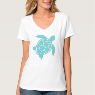 Zee Schrootschildpad in Ocean Seafoam Green Blue T-shirt