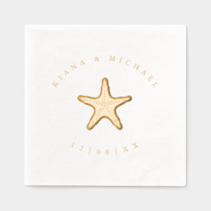 Zee Schuim Beach Wedding Starfish ID837 Folie Servetten