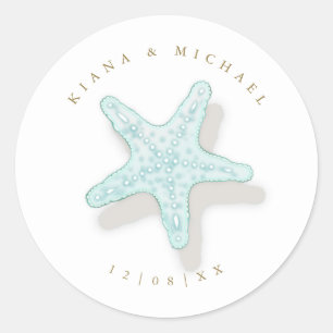 Zee Schuim Beach Wedding Starfish ID837 Ronde Sticker