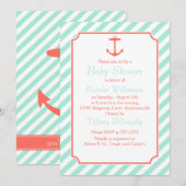 Zee schuim en koraal Anchor Silhouette Kaart (Voorkant / Achterkant)