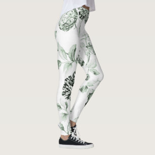 Zee Schuim Green Botanische Floral Toile No.2 Leggings