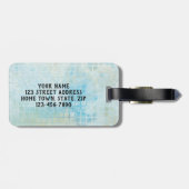 Zee schuim waterverf strand patroon bagage label (Achterkant horizontaal)