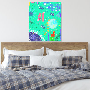 Zee Schuim Zomer: Abstracte Kunst Canvas Afdruk