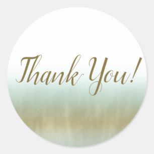 Zee schuimgoud - Elegant strand Modern Weddenschap Ronde Sticker