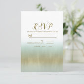 Zee schuimgoud witte legant strand bruiloft RSVP (Staand voorkant)