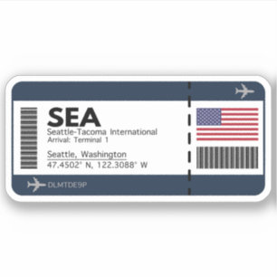 ZEE Seattle Boarding Pass - VS Ticket Sticker